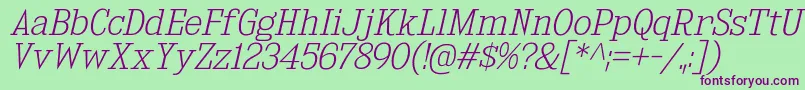 KingsbridgeElIt Font – Purple Fonts on Green Background