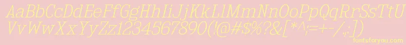 KingsbridgeElIt Font – Yellow Fonts on Pink Background