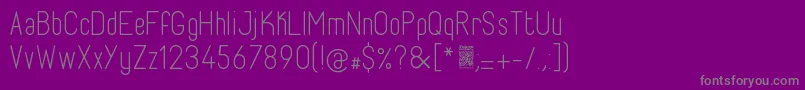 フォントFabioloLight – 紫の背景に灰色の文字