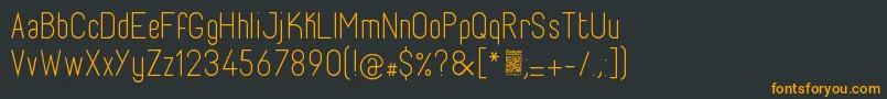 フォントFabioloLight – 黒い背景にオレンジの文字