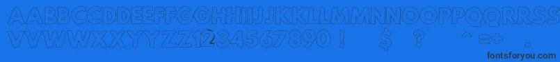 Шрифт MildLifeOutlinePersonalUse – чёрные шрифты на синем фоне
