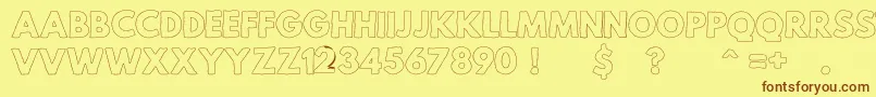 MildLifeOutlinePersonalUse Font – Brown Fonts on Yellow Background