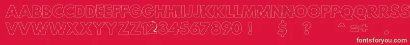 Czcionka MildLifeOutlinePersonalUse – zielone czcionki na czerwonym tle