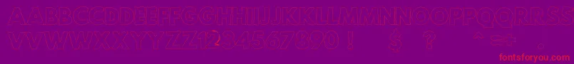 MildLifeOutlinePersonalUse Font – Red Fonts on Purple Background