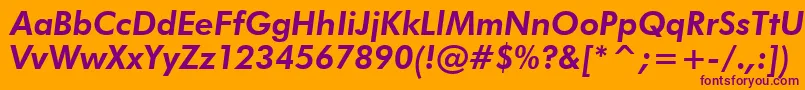 FuturaHeavyItalicBt Font – Purple Fonts on Orange Background