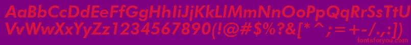 FuturaHeavyItalicBt Font – Red Fonts on Purple Background