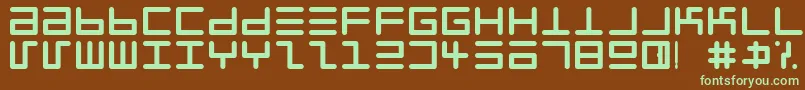 Eppyerrg-fontti – vihreät fontit ruskealla taustalla