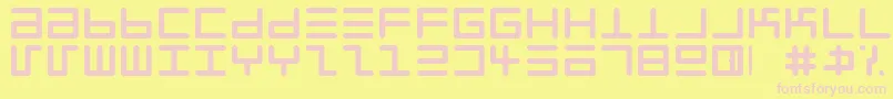 Eppyerrg-fontti – vaaleanpunaiset fontit keltaisella taustalla