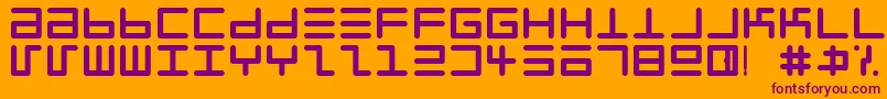 Eppyerrg-fontti – violetit fontit oranssilla taustalla