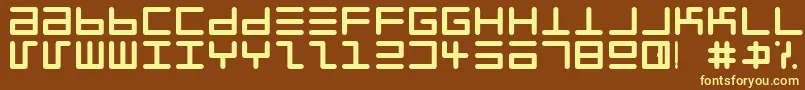 Eppyerrg-fontti – keltaiset fontit ruskealla taustalla