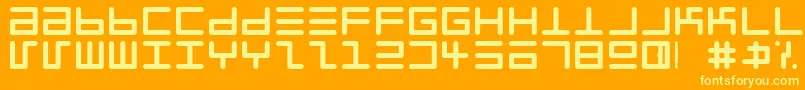 Eppyerrg-fontti – keltaiset fontit oranssilla taustalla