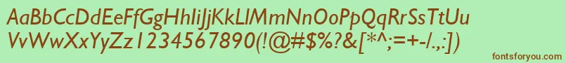 GillSansMtРљСѓСЂСЃРёРІ Font – Brown Fonts on Green Background