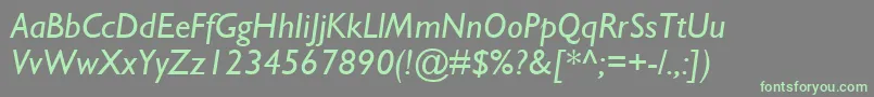 GillSansMtРљСѓСЂСЃРёРІ Font – Green Fonts on Gray Background