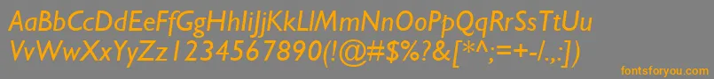 GillSansMtРљСѓСЂСЃРёРІ Font – Orange Fonts on Gray Background