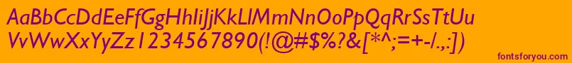 Police GillSansMtРљСѓСЂСЃРёРІ – polices violettes sur fond orange