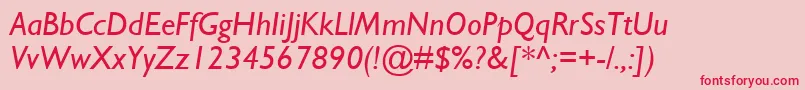 GillSansMtРљСѓСЂСЃРёРІ Font – Red Fonts on Pink Background