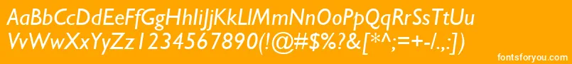 GillSansMtРљСѓСЂСЃРёРІ Font – White Fonts on Orange Background