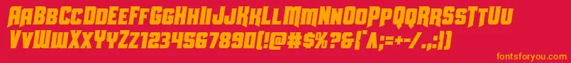 フォントUniongraycondsemital – 赤い背景にオレンジの文字