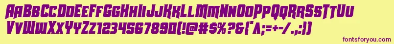 Uniongraycondsemital Font – Purple Fonts on Yellow Background