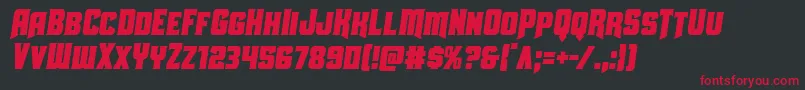 フォントUniongraycondsemital – 黒い背景に赤い文字