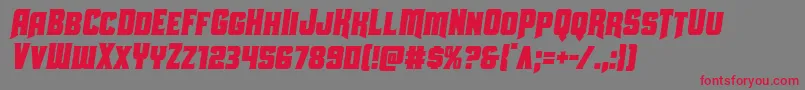 フォントUniongraycondsemital – 赤い文字の灰色の背景