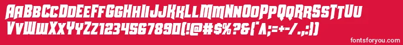 フォントUniongraycondsemital – 赤い背景に白い文字