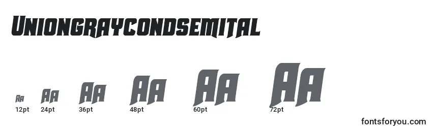 Uniongraycondsemital Font Sizes