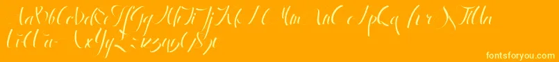 AntrokasDemo Font – Yellow Fonts on Orange Background