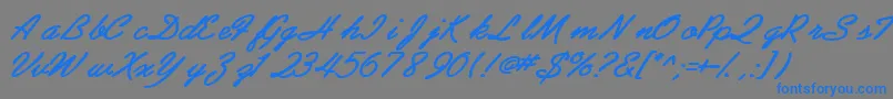 Abrazoscriptssk ffy Font – Blue Fonts on Gray Background