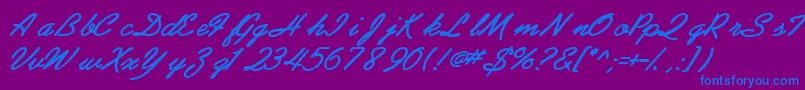 Abrazoscriptssk ffy Font – Blue Fonts on Purple Background