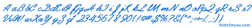 Abrazoscriptssk ffy-Schriftart – Blaue Schriften auf weißem Hintergrund