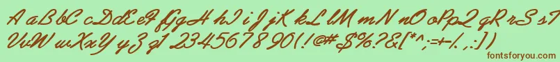 Abrazoscriptssk ffy Font – Brown Fonts on Green Background