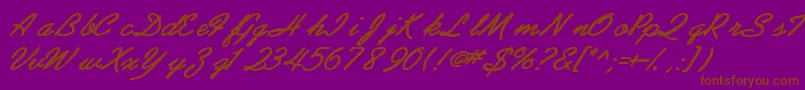 Abrazoscriptssk ffy Font – Brown Fonts on Purple Background