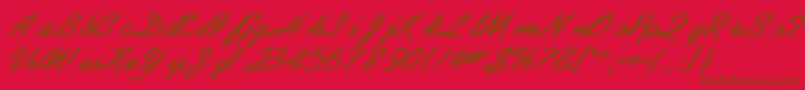 Abrazoscriptssk ffy Font – Brown Fonts on Red Background
