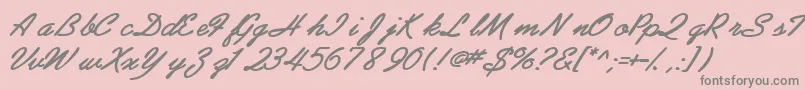 Abrazoscriptssk ffy-Schriftart – Graue Schriften auf rosa Hintergrund