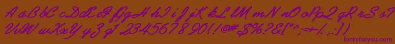 Abrazoscriptssk ffy Font – Purple Fonts on Brown Background