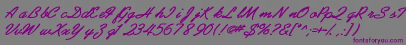 Abrazoscriptssk ffy Font – Purple Fonts on Gray Background