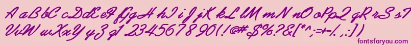 Abrazoscriptssk ffy Font – Purple Fonts on Pink Background