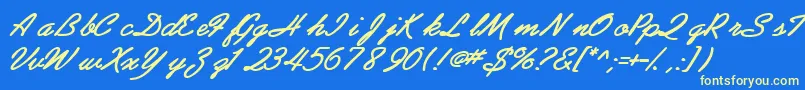 Abrazoscriptssk ffy Font – Yellow Fonts on Blue Background