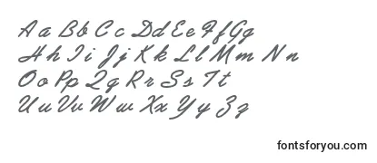 Überblick über die Schriftart Abrazoscriptssk ffy