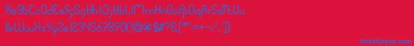 フォントSimpleFont – 赤い背景に青い文字