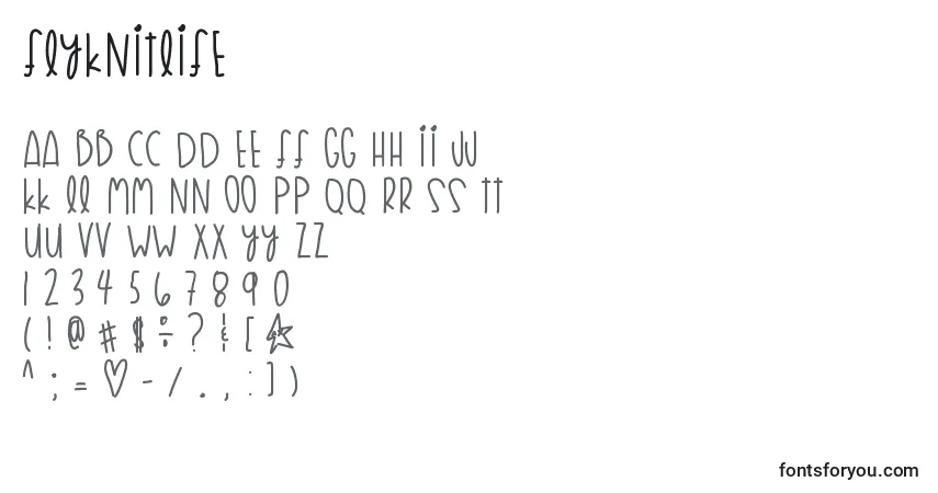 Шрифт Flyknitlife – алфавит, цифры, специальные символы