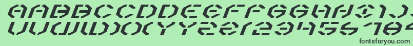 Year3000ExpandedItalic Font – Black Fonts on Green Background