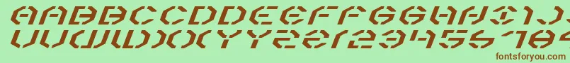 Year3000ExpandedItalic Font – Brown Fonts on Green Background