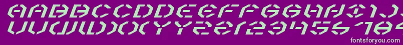 Year3000ExpandedItalic Font – Green Fonts on Purple Background