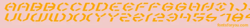 Year3000ExpandedItalic Font – Orange Fonts on Pink Background