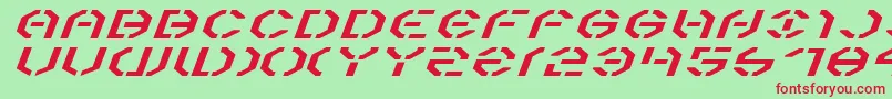 Year3000ExpandedItalic Font – Red Fonts on Green Background