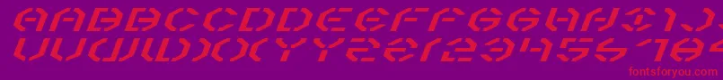 Year3000ExpandedItalic Font – Red Fonts on Purple Background
