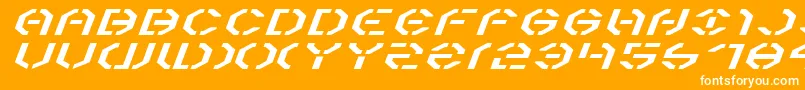 Year3000ExpandedItalic Font – White Fonts on Orange Background