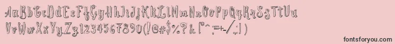 フォントCuteScript – ピンクの背景に黒い文字